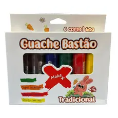 Guache Bastão Make+ Pintura Criativa Com 6 Cores Tradicional