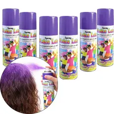 Kit Com 6 Spray De Cabelo Tinta Temporária Make+ Carnaval Violeta