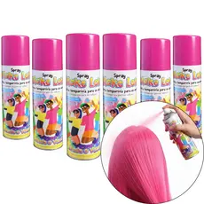 Kit 6 Spray De Cabelo Tinta Temporária Make+ 120ml Lavável Rosa-chiclete