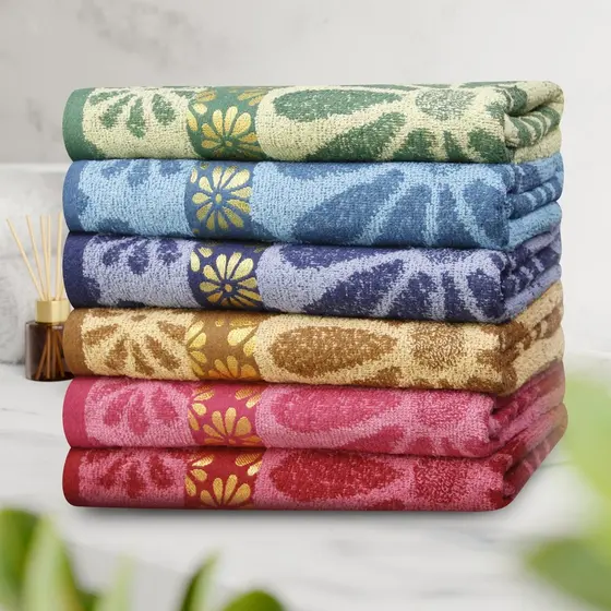 Kit Toalhas de Banho Grande Estampada 140x70cm Toque Macio Felpuda Qualidade Bordada Sortida