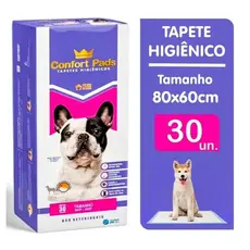 Tapete Higienico Confort Pads 80x60cm 30 Unidades Para Caes Cachorro e Gatos