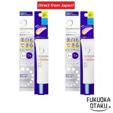TRANSINO Creme CC Clareador Facial 2 Tons Maquiagem Base Tone Up【Direto do Japão】