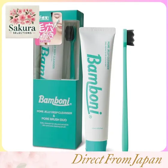 Bamboni Gel de Limpeza 120ml, Importado da Coreia, Autêntico, com Escova de Limpeza Facial para Pele Sensível, com Tendência à Acne e Seca