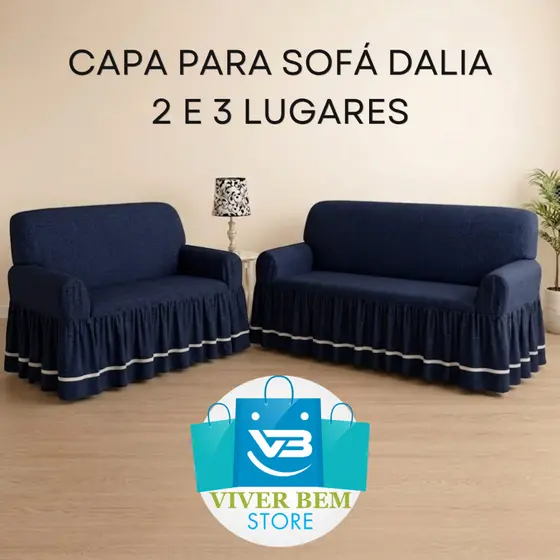 Capa Protetora para Sofá Dália 2 e 3 Lugares – Lavável e Decorativa