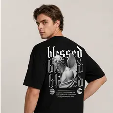 Camiseta Blessed Angels Streetwear  Frente e Costas 100% Algodão Unissex Arte Grega Gótico Estátua