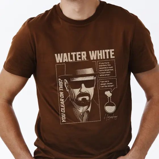 Camiseta WALTER WHITE BREAKING BAD Streetwear 100% Algodão Masculina e Feminina Unissex Camisa