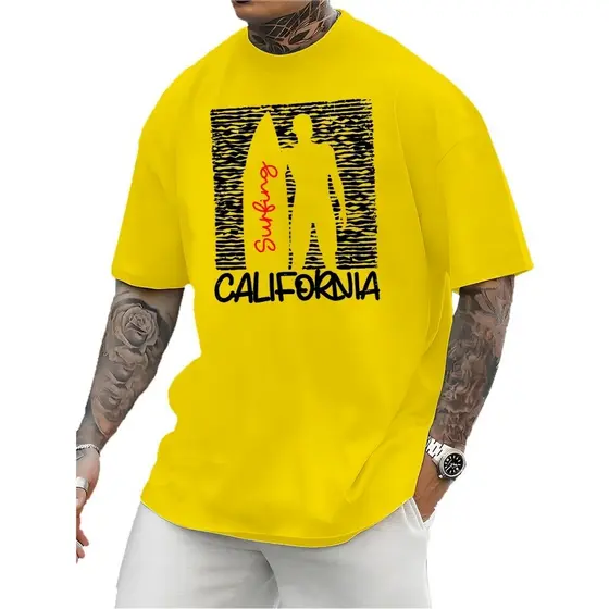 Camiseta Street Wear Califórnia Surfing Estampa Exclusiva Frontal Camisa 100% Algodão Lançamento