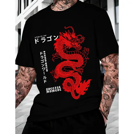 Camiseta DRAGÃO ASIÁTICO Streetwear 100% Algodão Masculina e Feminina Unissex Camisa Premium