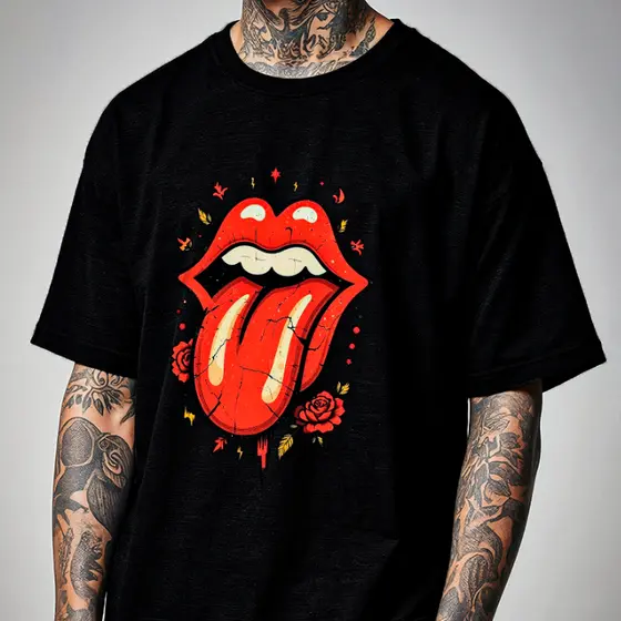 Camiseta ROLLING STONES Streetwear 100% Algodão Rock Banda Unissex Camisa Premium