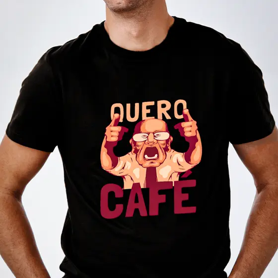 Camiseta QUERO CAFÉ 100% Algodão Unissex Meme Divertido Engraçado Camisa Casual Premium