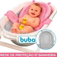 Rede Proteção Banheira Apoio Bebê Segurança Banho Buba