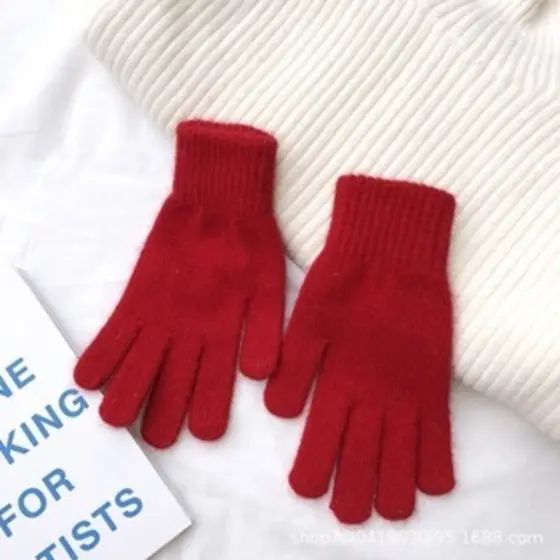 Chenille tricô inverno quente ciclismo cinco dedos luvas versáteis,Dedos Luvas de inverno elegantes e térmicas