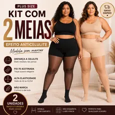 Kit Meia-Calça Fio 70 Acetinada Plus Size – Veste do 42 ao 52/54 | Alta Elasticidade e Conforto