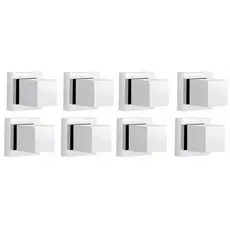 8 Acabamentos Para Registro Pressão ou Gaveta 1/2 e 3/4 Quadrado Cromado Padrão Deca Metal Premium