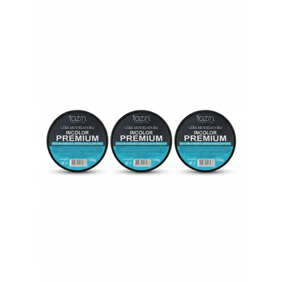 Cera Modeladora Capilar Premium Incolor Tazin 150g Cabelo Barba-03 unidades