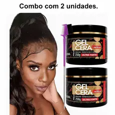 Gel Cera Capilar Ultra Forte Baby Hair Modelador e fixador de cachos 250gr Combo com 02 unidades Tazin Cosméticos