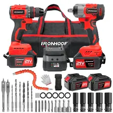 kit 2 Chave de Impacto Potente e Furadeira Parafusadeira A Bateria Impacto 21V Brushless