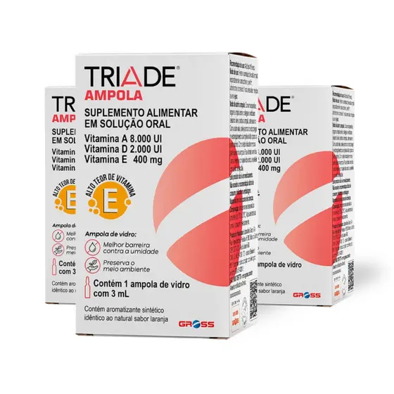 Kit 3 Triade Ampola Suplemento Alimentar em Solução Oral 3ml