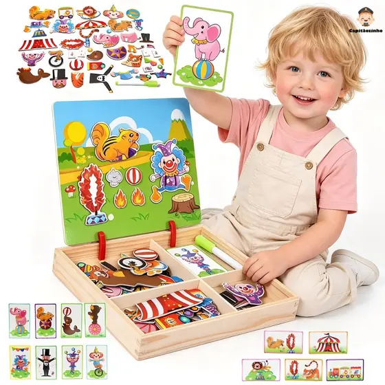 Crianças Montessori Toy Puzzle Crianças Magnetic Magnet Puzzle