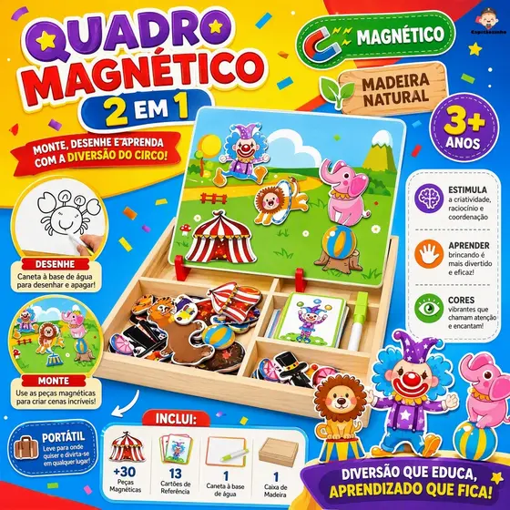 Crianças quebra-cabeça magnético diversão meninos meninas vestir-se quebra-cabeças - Presente de Natal