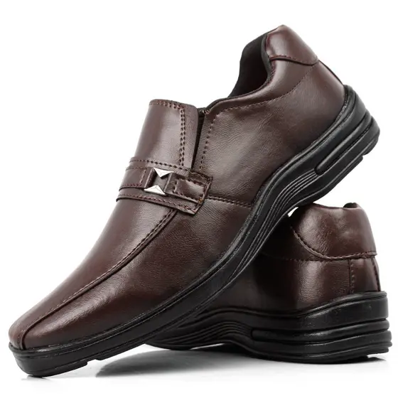 Sapato Social Linha Confort Marrom Com Metal Linha Anatômica Super Conforto Entrega IMEDIATA