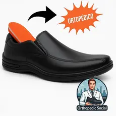 Sapato Social Masculino Conforto Antistress Macio Palmilha EVA Couro ENTREGA IMEDIATA