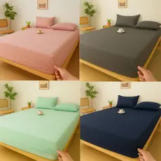 Jogo de Lençol 400 Fios 03 Peças Micropercal Cama Queen Casal Padrão Solteiro King Ponto Palito Super Macio