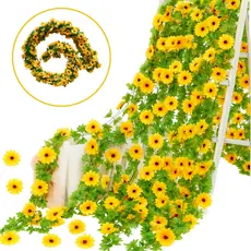 Kit 2 Corrente Girassol Artificial 380cm cada Decoração E Eventos. Ideal para festas, Mesas Decorativas e casamentos.