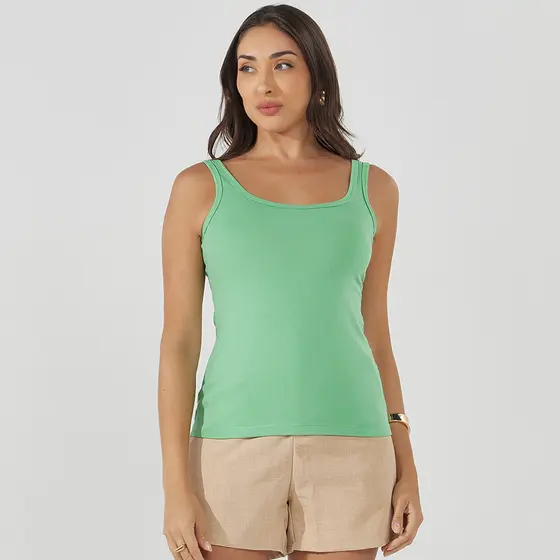 Regata Feminina Cotton 30 Básica Macia Confortável KB306-A