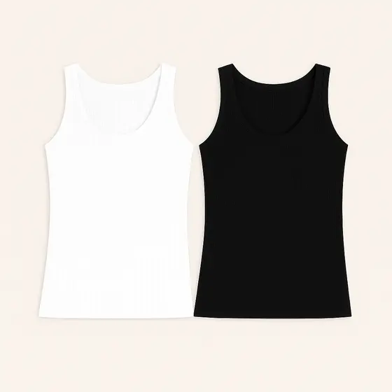 Kit 2 Regatas Femininas em Ribana Canelada KO3504-K2
