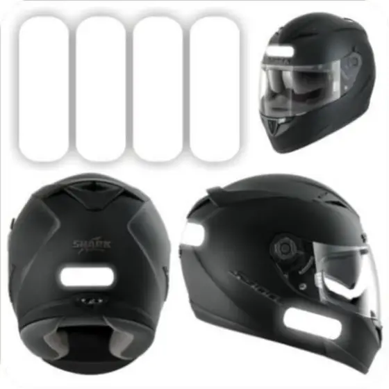 Adesivo Refletivo Branco e Preto Para Capacete, Moto, Carro E Bicicleta
