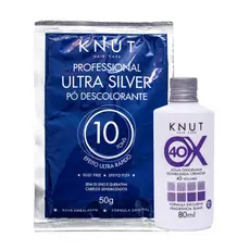 Kit Sachê Pó Descolorante Ultra Premium 50g + OX 40 Volumes 80ml Knut