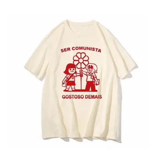 Camiseta Unissex Estampa Ser Comunista Divertida Arte Meme - Camisa de Malha 100% Algodão - Envio Imediato - Spyke Shop