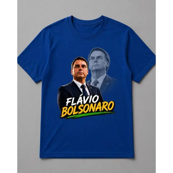Camiseta Flávio Bolsonaro Estampa Politica Confortável Elegante Casual 100% Algodão Envio Rápido