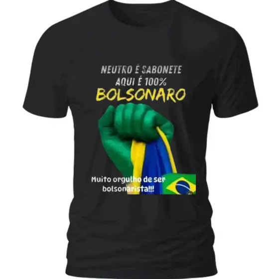 Camisa 100% Bolsonaro Neutro É Sabonete Patriota Brasil Qualidade Premium 100% Algodão Envio Rápido
