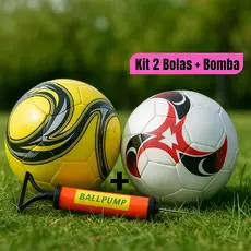 Bola de Futebol + Bomba Tamanho 5 Com Variacão Envio Imediato Varias Cores