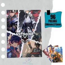 Caderno Anime 96 Folhas Capa Dura Universitário Brochura Fls Nova Cadernos Menino