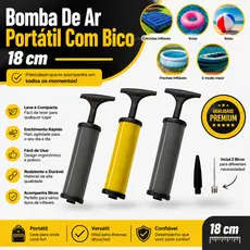 Bomba De Ar Portátil Com Bico 18 cm Inflador Para Encher Bolas Futebol Vôlei E Basquete