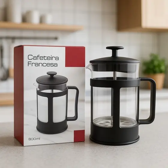 Cafeteira Prensa Francesa Manual 800ml Grande Café Chá Leite