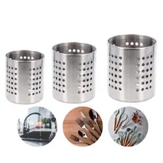 Kit Suporte Talheres 3 Peças Escorredor Inox Utensílio Pia
