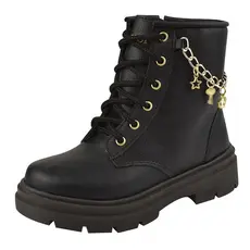 Bota coturno Infantil Feminino blogueirinha Confortável Leve Estilo Casual+ Chaveiro
