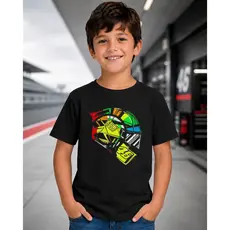 Camiseta Infantil Capacete Moto GP 100% Algodão