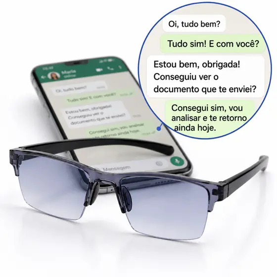 Óculos De Leitura com Grau Automatico para Perto Efeito Lupa Anti Fadiga e Vista Cansada