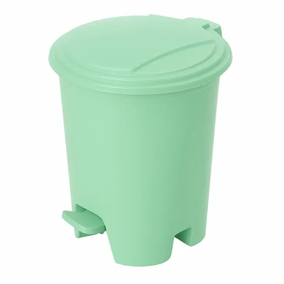 Lixeira com Pedal 7 Litros Verde Menta Plástico Resistente com Tampa – Ideal para Banheiro, Cozinha e Escritório