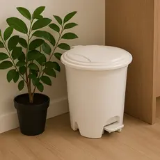 Lixeira com Pedal 7 Litros Plástico Resistente com Tampa – Ideal para Banheiro, Cozinha e Escritório