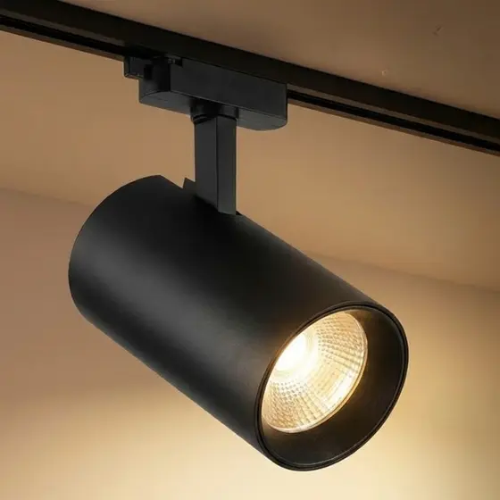 Spot LED Luminária de Teto Trilho 10W Preto Branco Quente Econômica Bivolt Uso Interno Direcionável