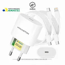 Carregador de Carregamento Turbo 30w Fonte 3A Torre Carregar Celular Tipo-C com Cabo Lightning(ios)