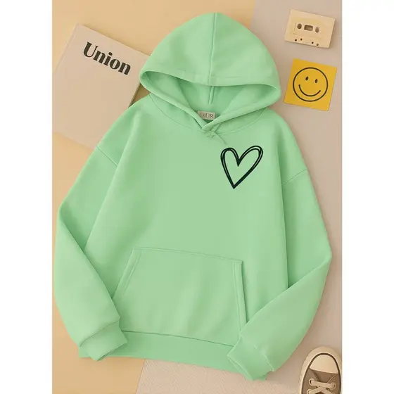 Moletom Feminino Fofo Moletom De Coração Feminino Casaco Feminino