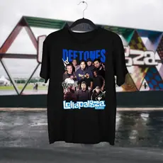 Camiseta Básica Manga Curta Verão Algodão Unissex Deftones Banda Metal LOLLAPALOOZA 2026