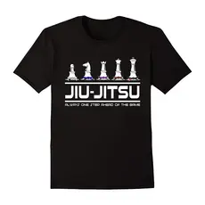Camiseta Algodão Jiu Jitsu Faixa Preta Xadrez ALGODAO